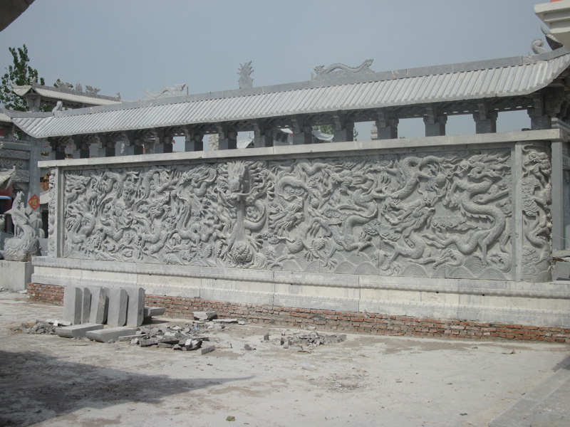 重庆影壁墙厂家 石雕龙壁制作(图1)